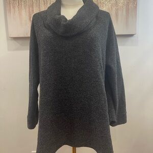 Gray Cowl‎ Neck Sweater with Turtleneck Style